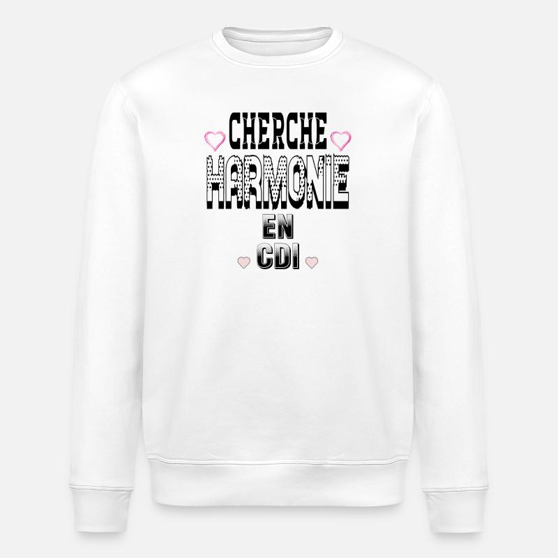 Cherche Harmonie en CDI - Sweat bio ROLLER Stanley/Stella Unisexe - blanc