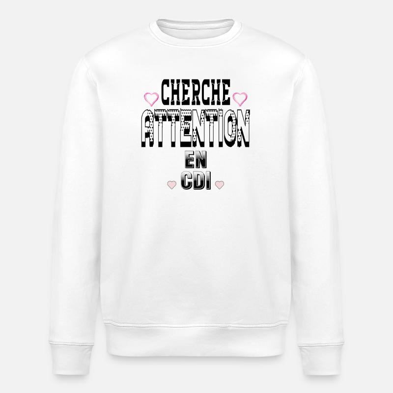 Seek attention on a permanent contract - Stanley/Stella ROLLER Unisex Organic Sweatshirt - white