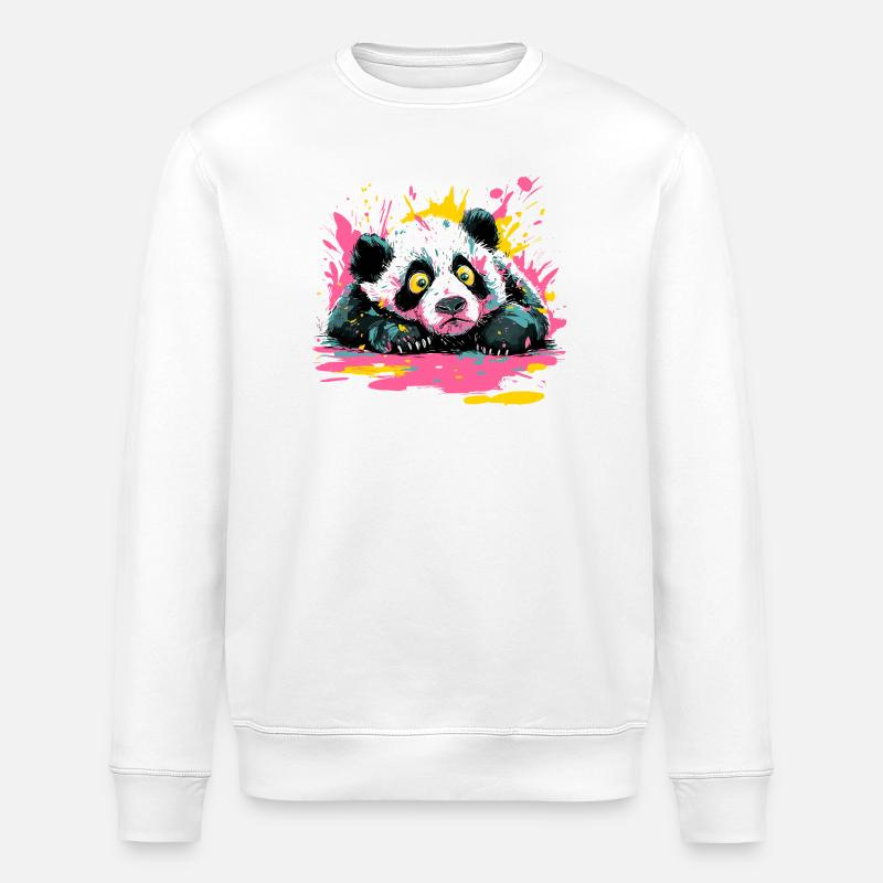 Panda Splash Peinture Pop Art Splash - Sweat bio ROLLER Stanley/Stella Unisexe - blanc