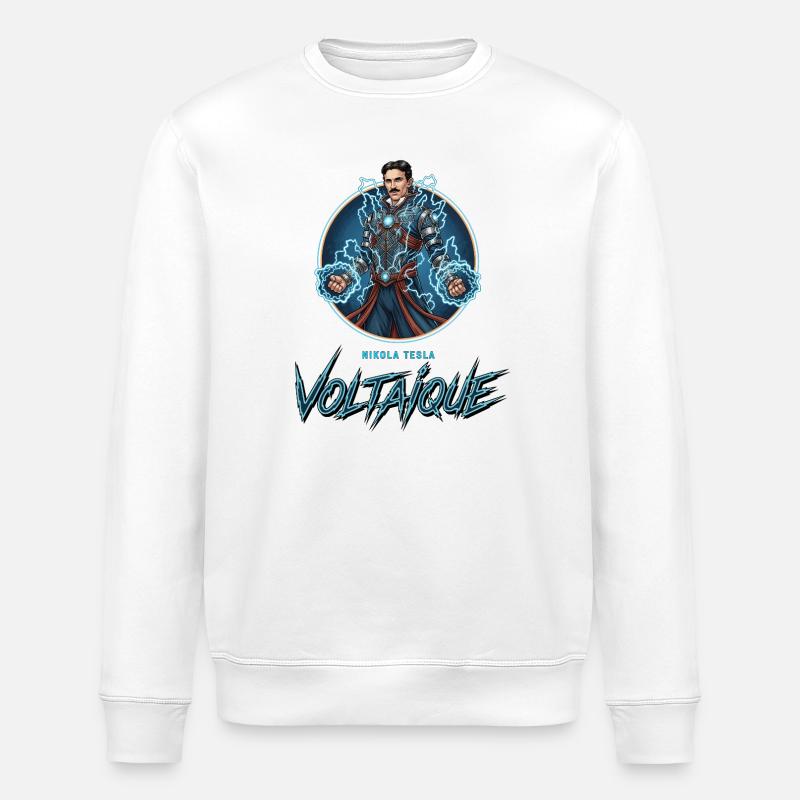 Voltaïque Électrique - Sweat bio ROLLER Stanley/Stella Unisexe - blanc