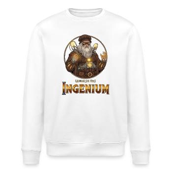 Ingenium Léonardo: Sorcier Steampunk - Sweat bio ROLLER Stanley/Stella Unisexe - blanc - Devant - Nik (191cm)