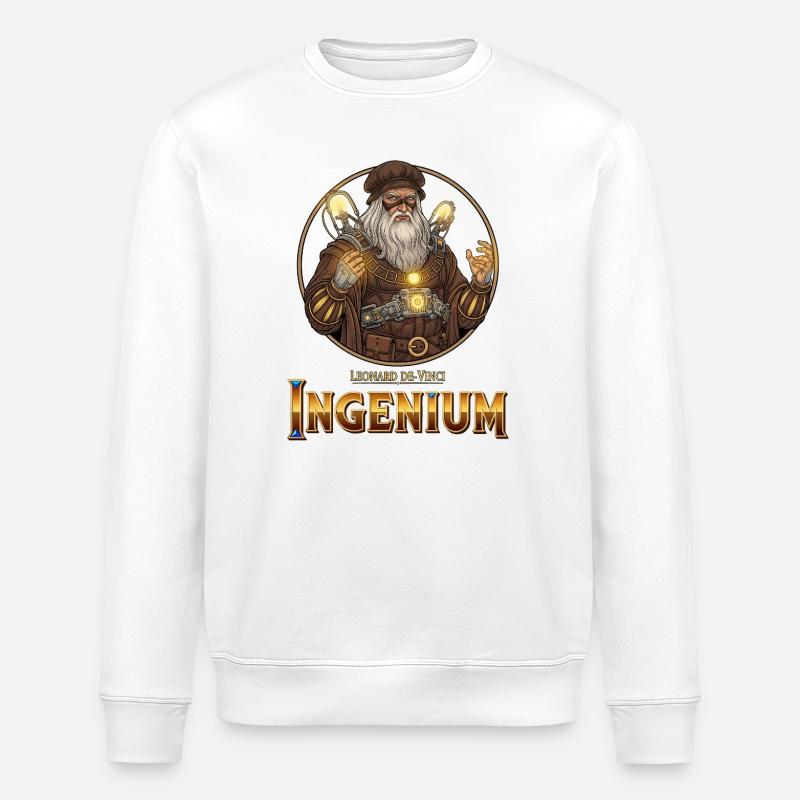 Ingenium Leonardo: Steampunk-Zauberer - Stanley/Stella Unisex Bio-Sweatshirt ROLLER - Weiß