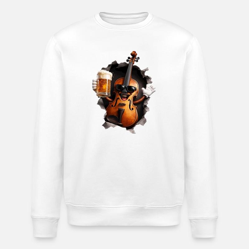 Bière au violon - Sweat bio ROLLER Stanley/Stella Unisexe - blanc