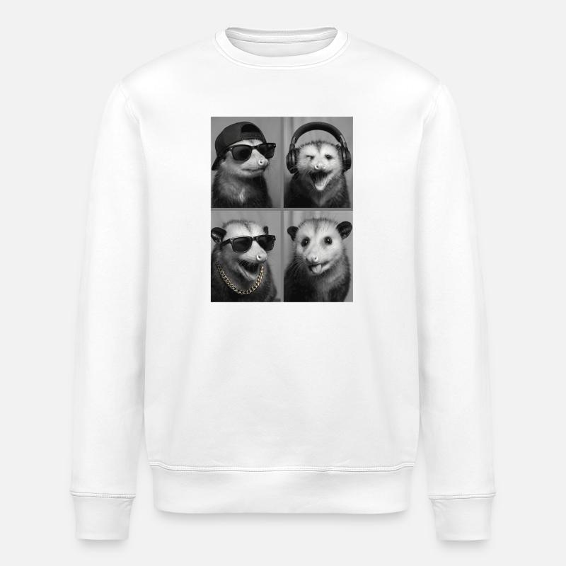 opossum - Stanley/Stella ROLLER Unisex Organic Sweatshirt - white