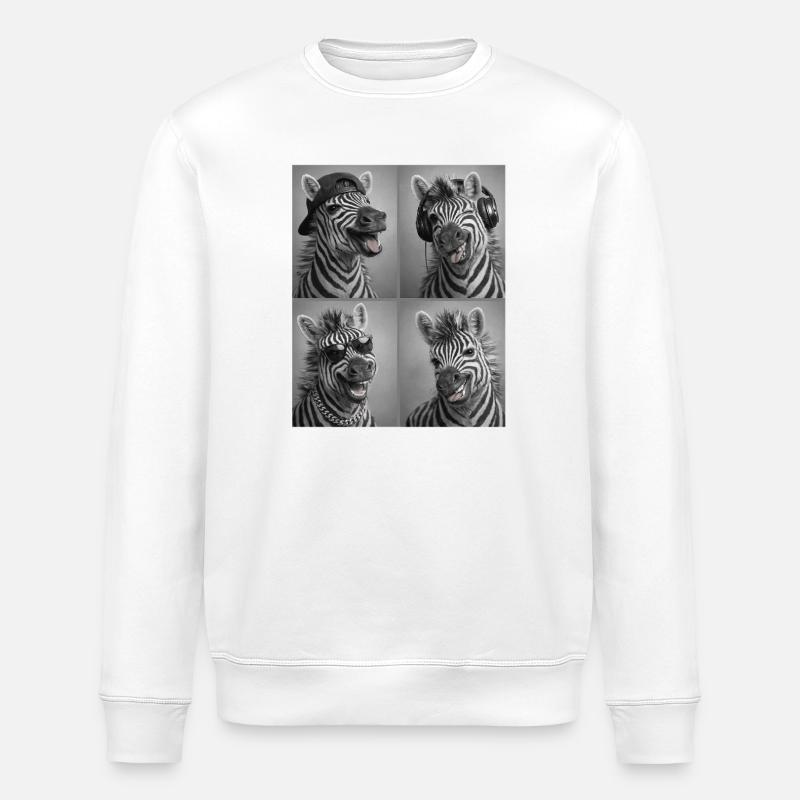 Zèbre - Sweat bio ROLLER Stanley/Stella Unisexe - blanc