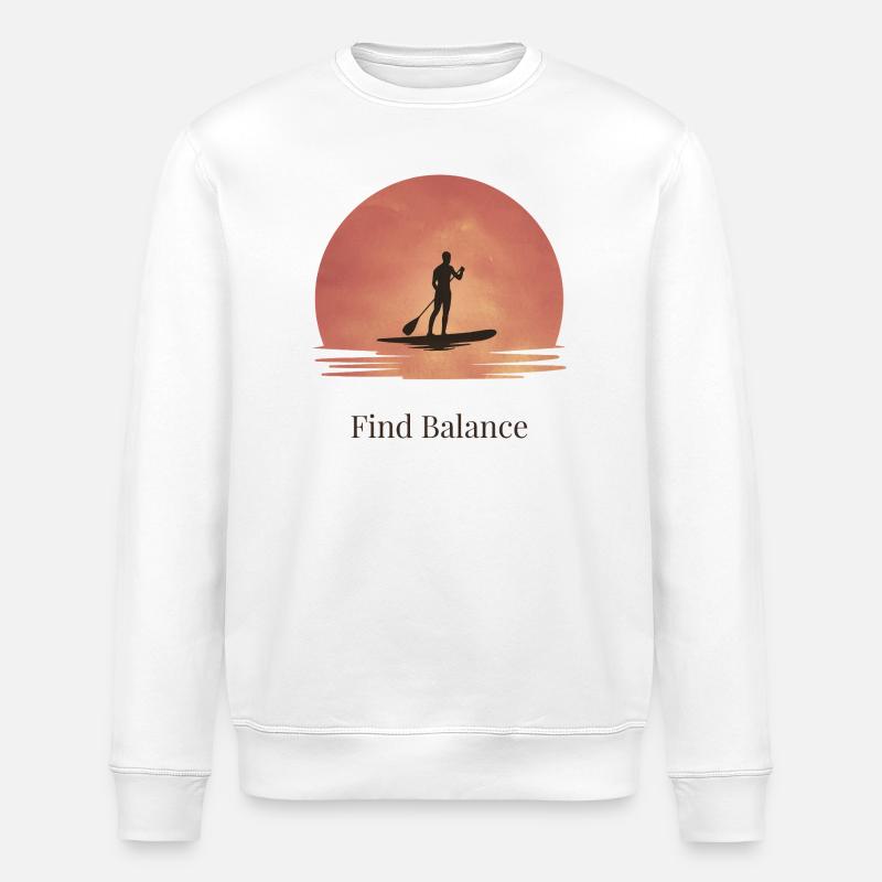 Sunset SUP – Tranquillité sur l’eau - Sweat bio ROLLER Stanley/Stella Unisexe - blanc