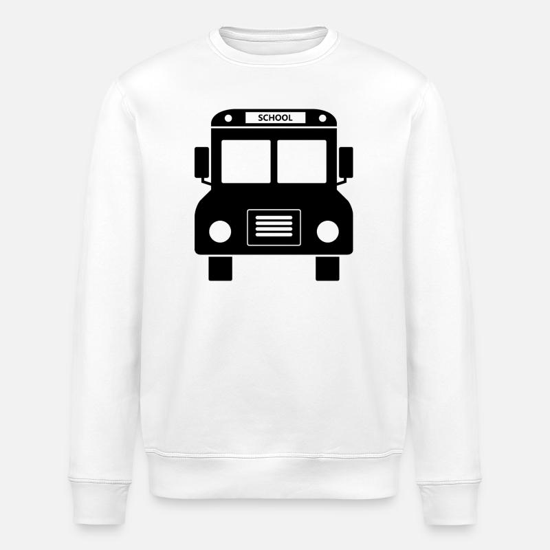 School bus front - Stanley/Stella ROLLER Unisex Organic Sweatshirt - white
