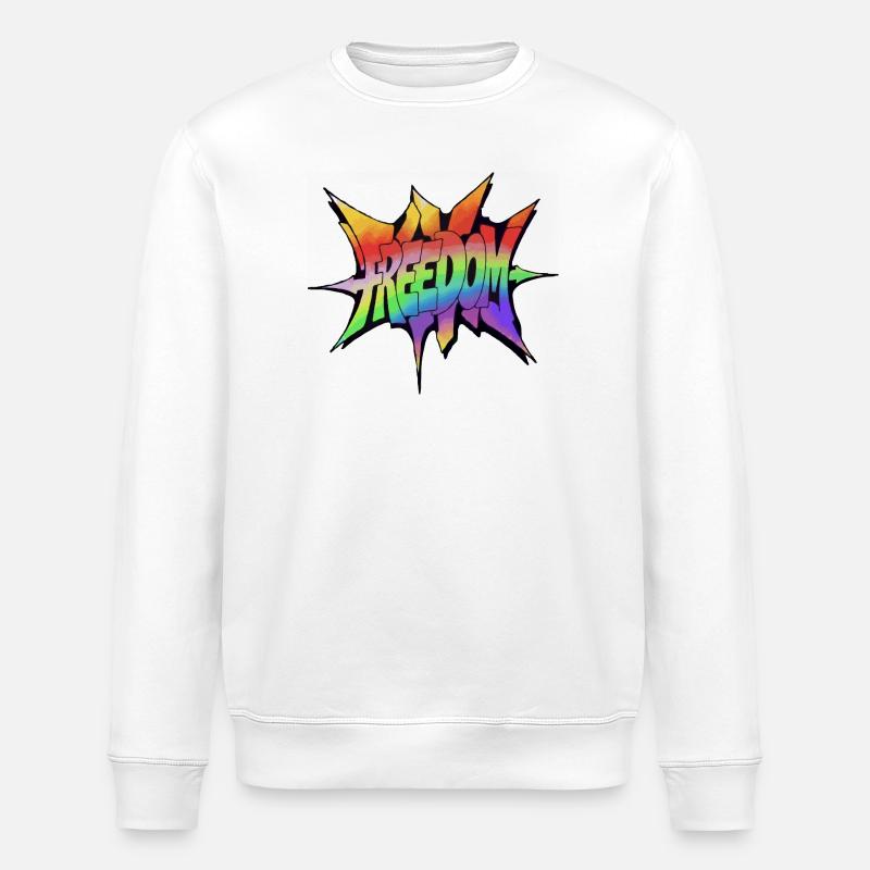 Freedom Rainbow Explosion - Stanley/Stella Unisex Bio-Sweatshirt ROLLER - Weiß