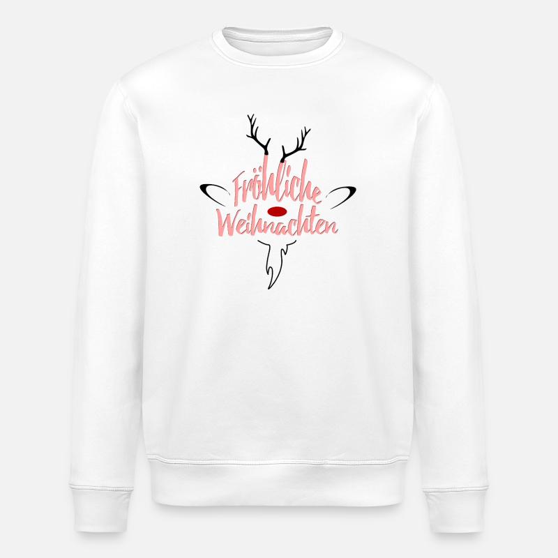 Fröhliche Weihnachten Rosé Script - Stanley/Stella Unisex Bio-Sweatshirt ROLLER - Weiß