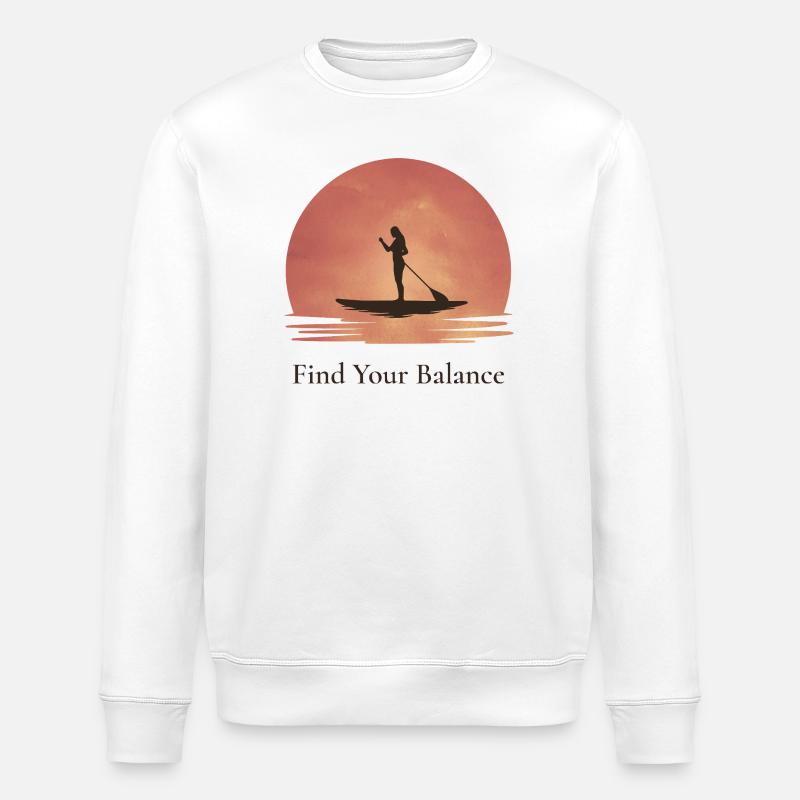 Find Your Balance – SUP Sunset - Stanley/Stella Unisex Bio-Sweatshirt ROLLER - Weiß