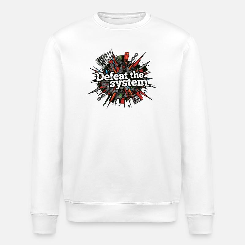 Besiege das System: Rebellen-Burst - Stanley/Stella Unisex Bio-Sweatshirt ROLLER - Weiß