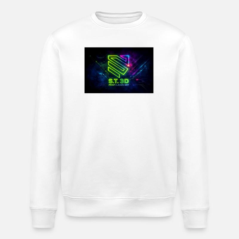 S.T.3D Neon Laser Art - Stanley/Stella Unisex Bio-Sweatshirt ROLLER - Weiß