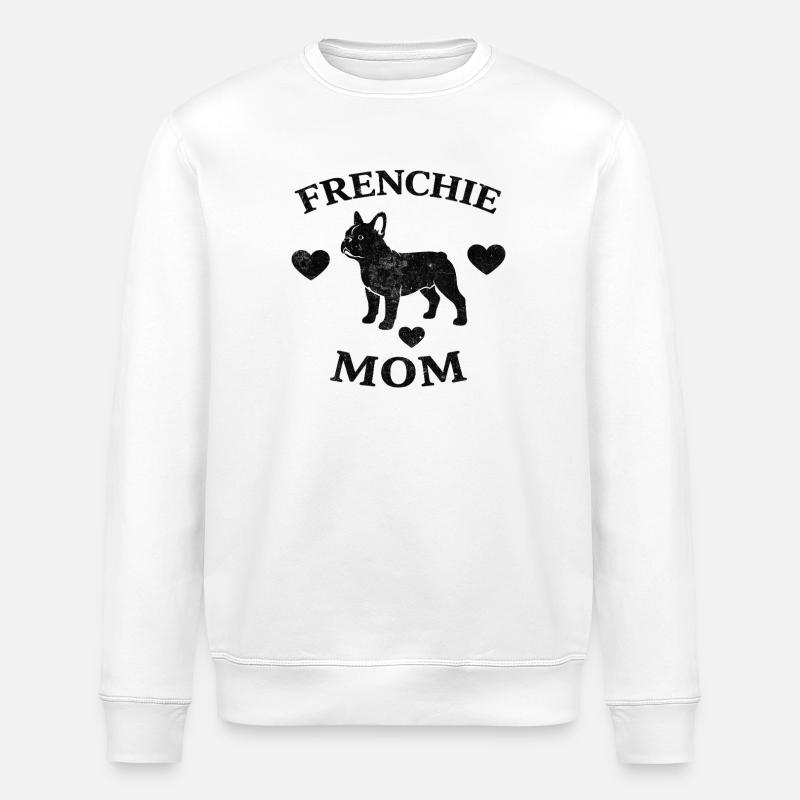 Frenchie Mom - Stanley/Stella ROLLER Unisex Organic Sweatshirt - white