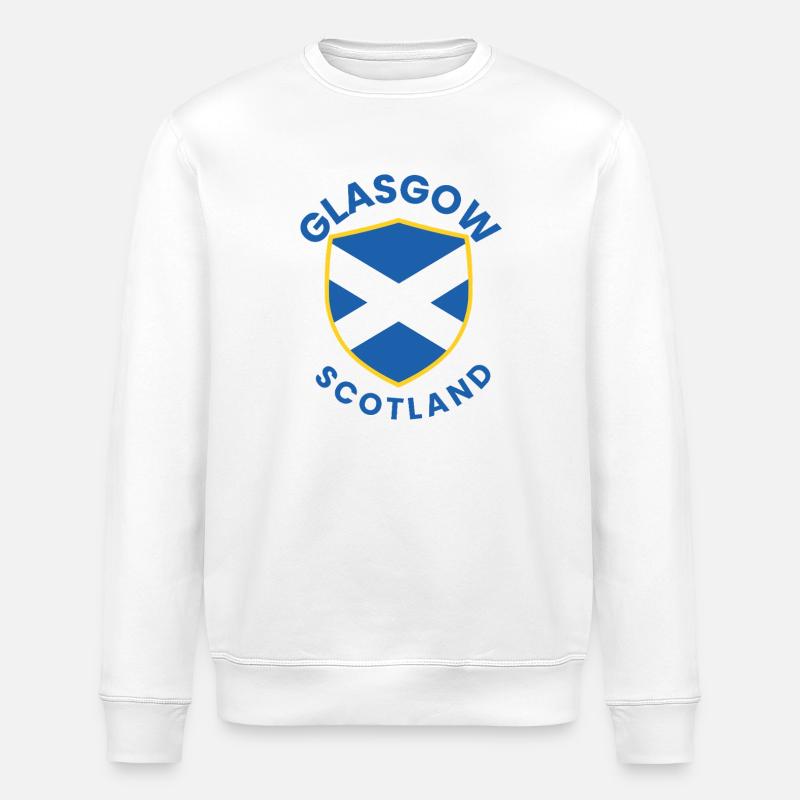 Glasgow Scottish Shield Design - Stanley/Stella Unisex Bio-Sweatshirt ROLLER - Weiß