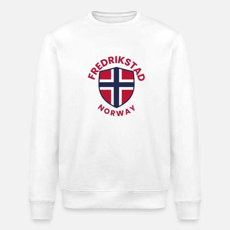 Fredrikstad Norwegischer Schild - Stanley/Stella Unisex Bio-Sweatshirt ROLLER - Weiß
