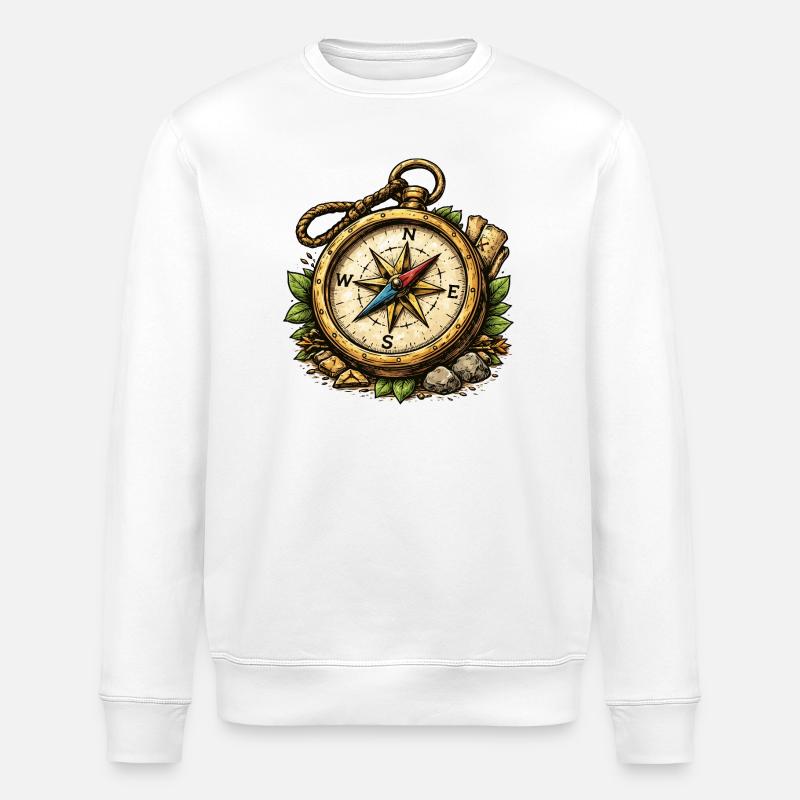 Kompass Abenteuer - Stanley/Stella Unisex Bio-Sweatshirt ROLLER - Weiß