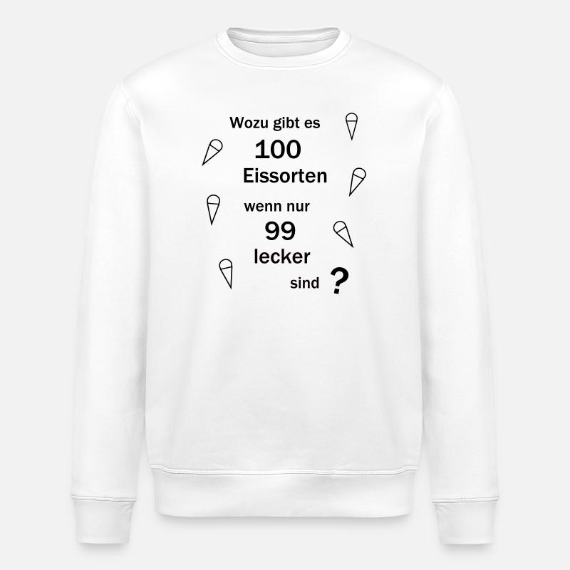 100 Eissorten - Stanley/Stella Unisex Bio-Sweatshirt ROLLER - Weiß
