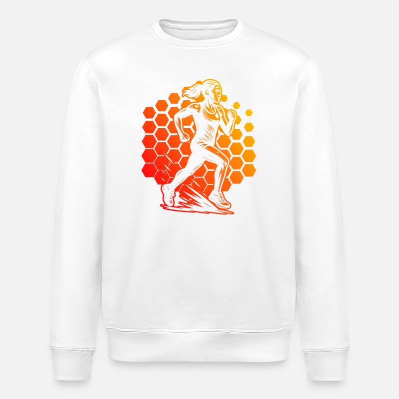 Iconisches Running Motiv - Stanley/Stella Unisex Bio-Sweatshirt ROLLER - Weiß