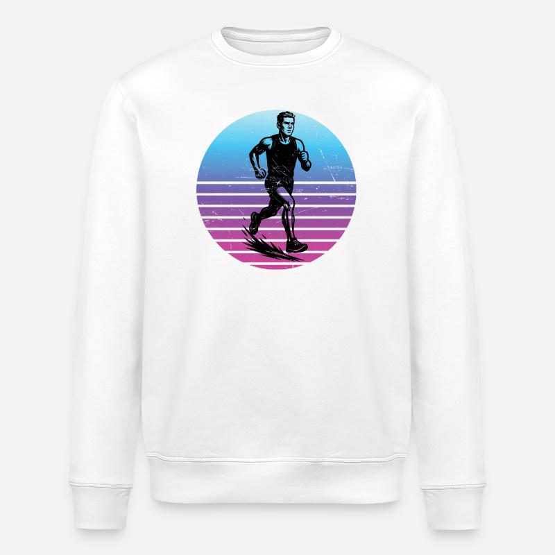 Charakterstarkes Running Design - Stanley/Stella Unisex Bio-Sweatshirt ROLLER - Weiß