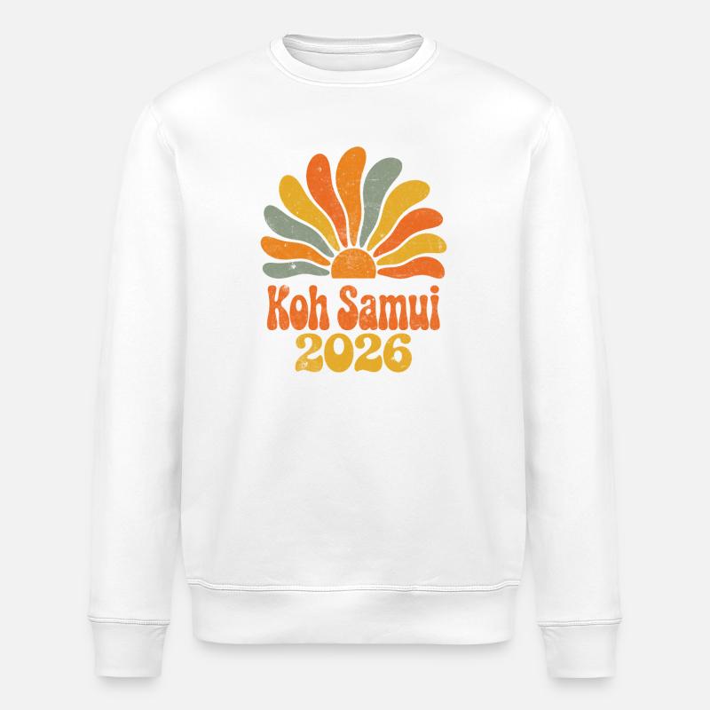 Koh Samui Sonnenaufgang 2026 - Stanley/Stella Unisex Bio-Sweatshirt ROLLER - Weiß