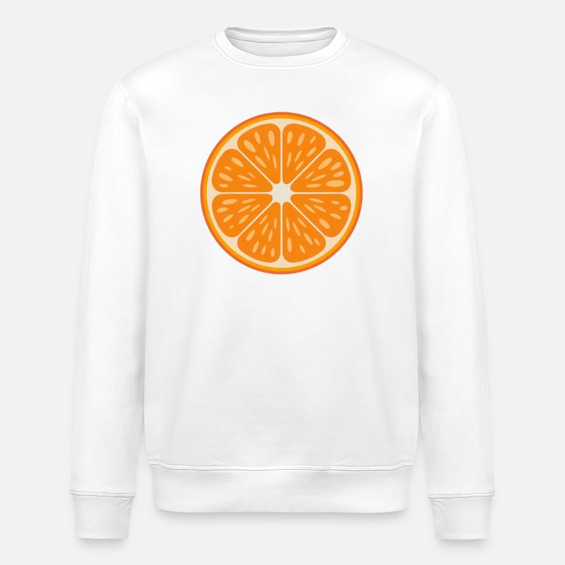 Lebendige Orangenscheibenfrüchte Retro-Zitruskunst - Stanley/Stella Unisex Bio-Sweatshirt ROLLER - Weiß