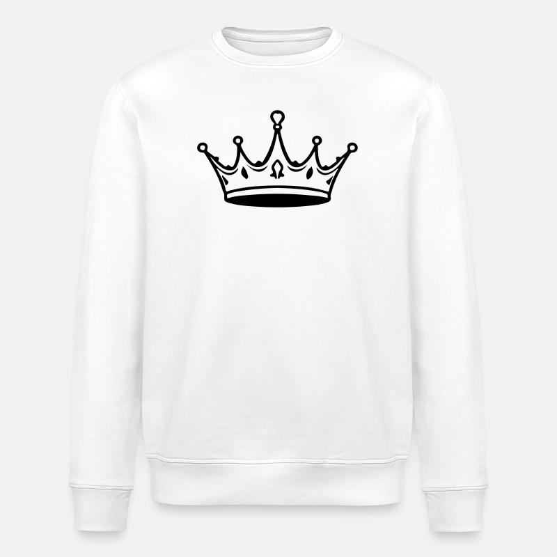 Krone Outline - Stanley/Stella Unisex Bio-Sweatshirt ROLLER - Weiß