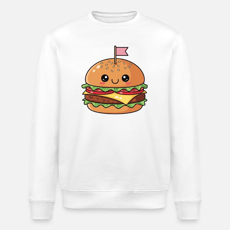 Cheeky Burger Maskottchen - Stanley/Stella Unisex Bio-Sweatshirt ROLLER - Weiß