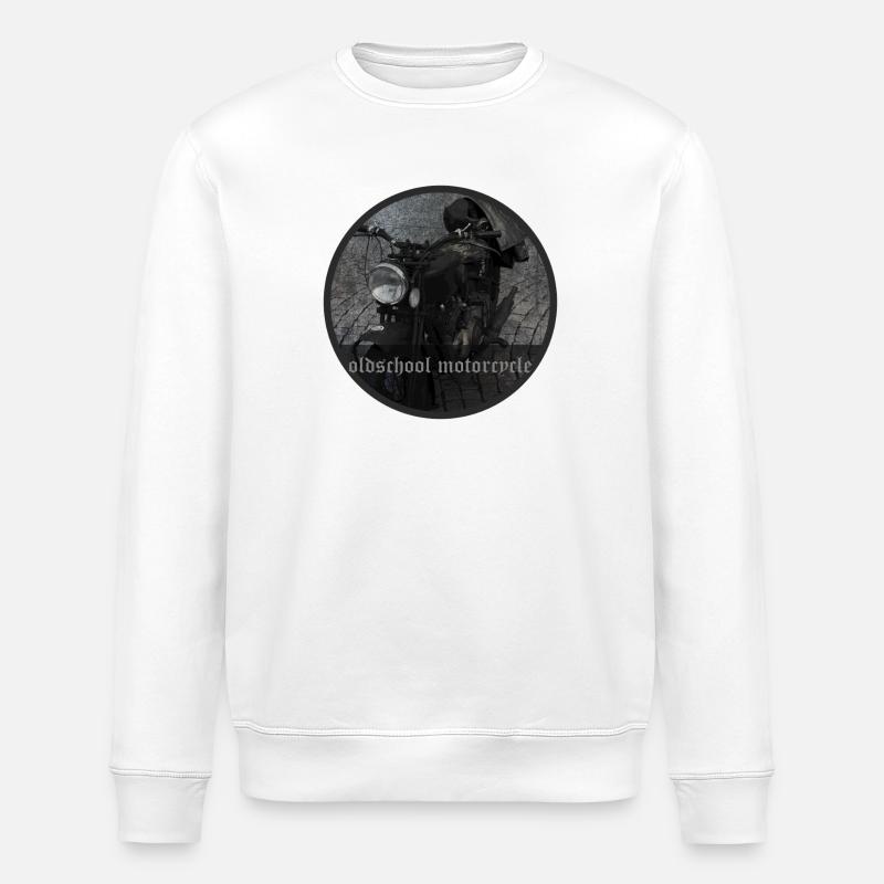 Oldschool Motorrad - Stanley/Stella Unisex Bio-Sweatshirt ROLLER - Weiß
