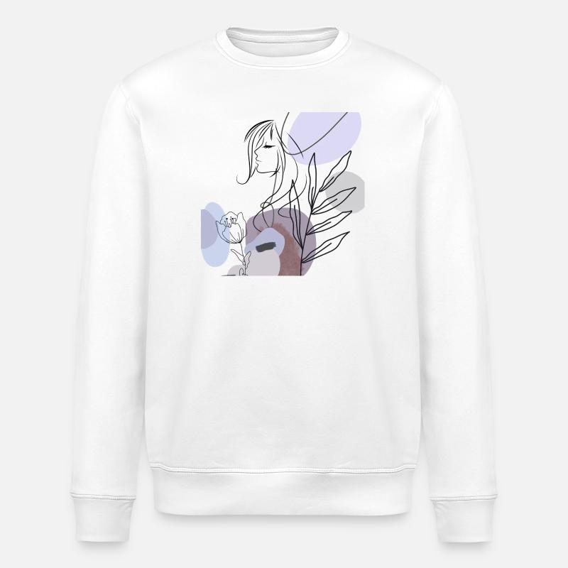 Abstrakte Silhouette mit Pastellformen - Stanley/Stella Unisex Bio-Sweatshirt ROLLER - Weiß