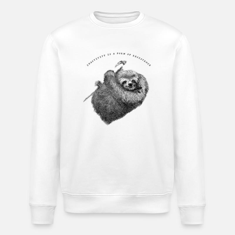 Faultier_Sloth - Stanley/Stella Unisex Bio-Sweatshirt ROLLER - Weiß