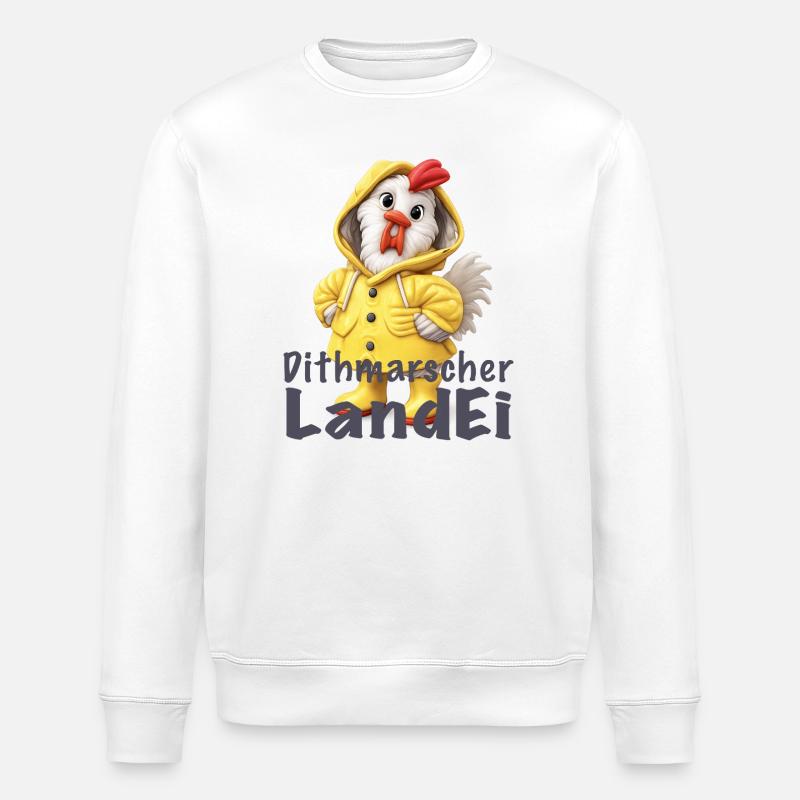 Dithmarscher Landei Regenmantel - Stanley/Stella Unisex Bio-Sweatshirt ROLLER - Weiß