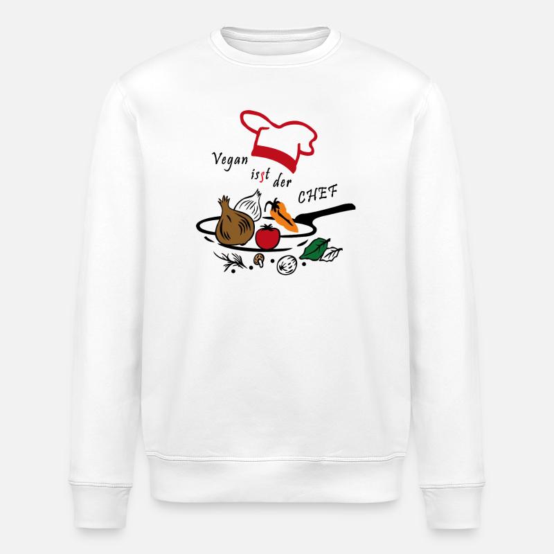 Culinary Arts Vegetables - Stanley/Stella ROLLER Unisex Organic Sweatshirt - white