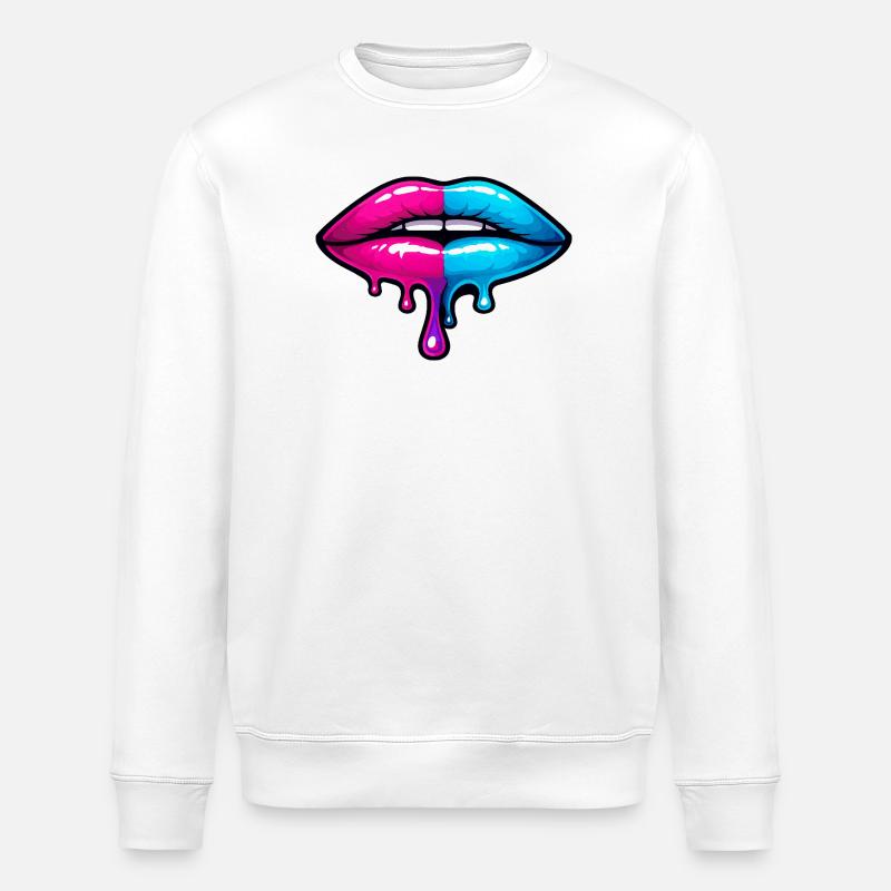 Split Neon Lip Melt - Stanley/Stella Unisex Bio-Sweatshirt ROLLER - Weiß