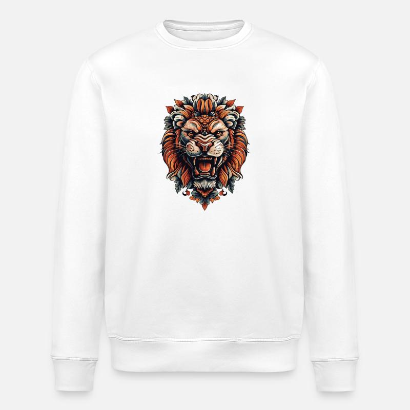Lion Lion Head - Sweat bio ROLLER Stanley/Stella Unisexe - blanc