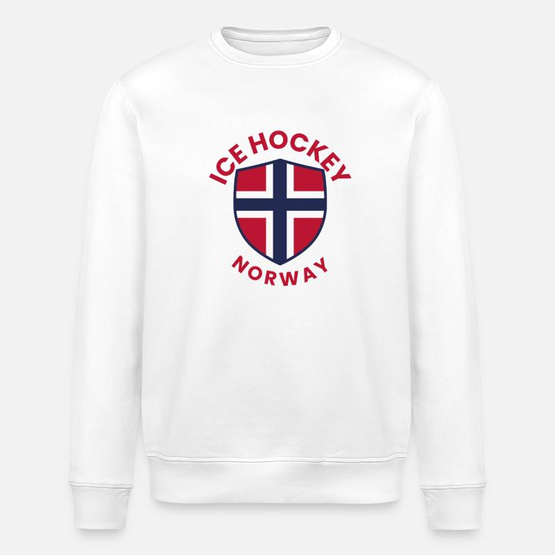 Norwegischer Eishockey-Schild - Stanley/Stella Unisex Bio-Sweatshirt ROLLER - Weiß