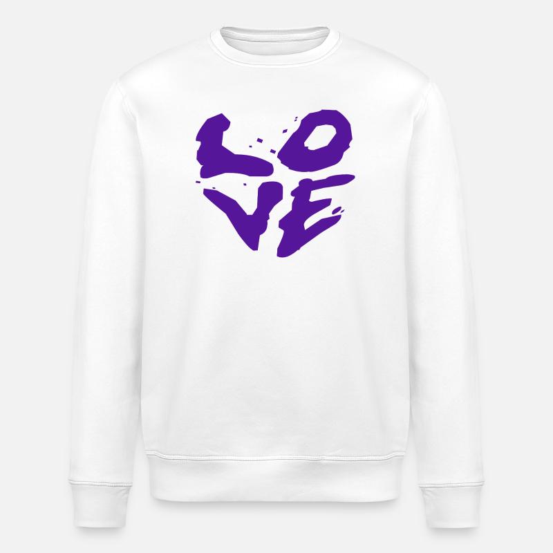 Love Statement Urban Typography - Stanley/Stella ROLLER Unisex Organic Sweatshirt - white