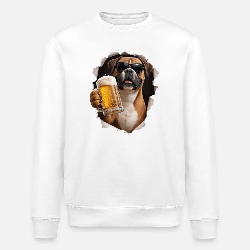 Boxer Bier - Stanley/Stella Unisex Bio-Sweatshirt ROLLER - Weiß