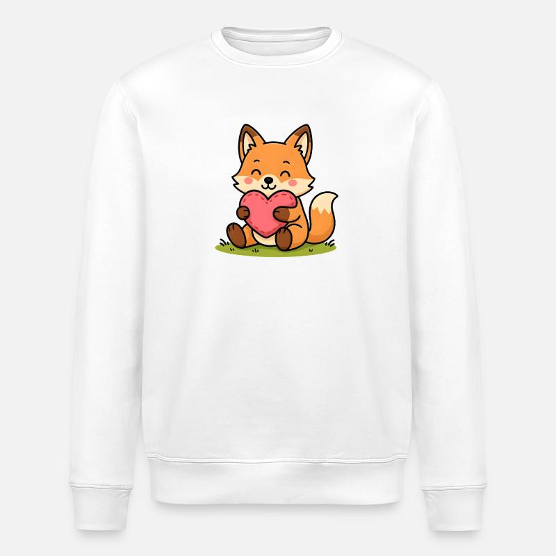 Kuschel-Fuchs mit Herz - Stanley/Stella Unisex Bio-Sweatshirt ROLLER - Weiß