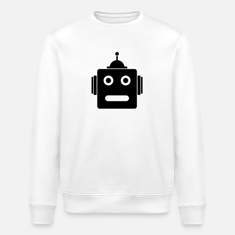 Roboterkopf - Stanley/Stella Unisex Bio-Sweatshirt ROLLER - Weiß