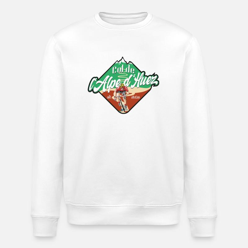 Col de l'Alpe d'Huez Radfahrer - Stanley/Stella Unisex Bio-Sweatshirt ROLLER - Weiß