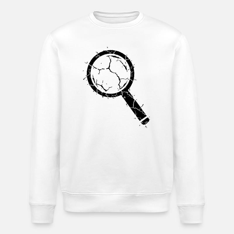 Zerbrochene Lupe Splitter Glas Vektor - Stanley/Stella Unisex Bio-Sweatshirt ROLLER - Weiß
