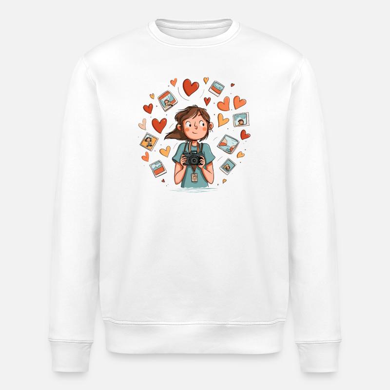 Herzfotografie Erinnerungsschnappschüsse - Stanley/Stella Unisex Bio-Sweatshirt ROLLER - Weiß