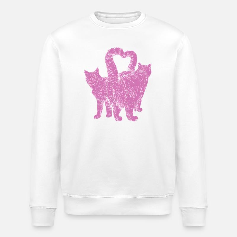 HERZKATZEN - Stanley/Stella Unisex Bio-Sweatshirt ROLLER - Weiß