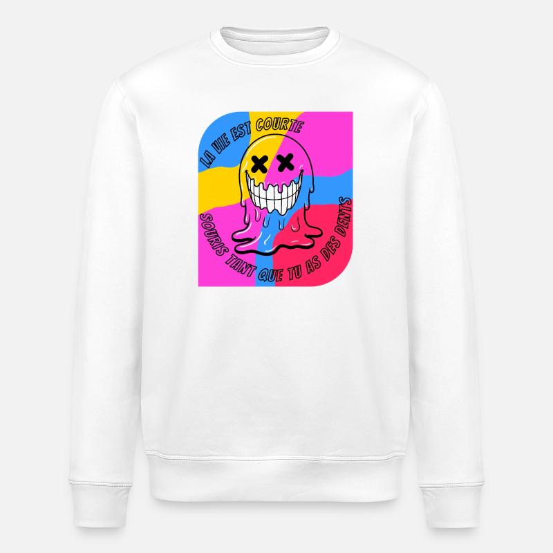 Das Leben ist kurz. POP - Stanley/Stella Unisex Bio-Sweatshirt ROLLER - Weiß