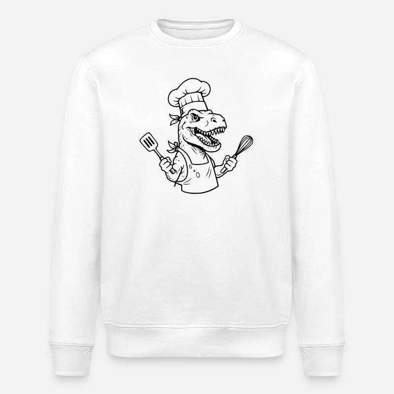 T-rex Cook - Stanley/Stella Unisex Bio-Sweatshirt ROLLER - Weiß