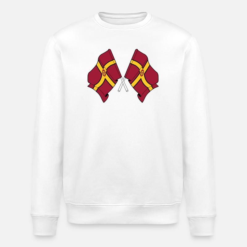Two flags crossed – Northamptonshire - Stanley/Stella ROLLER Unisex Organic Sweatshirt - white