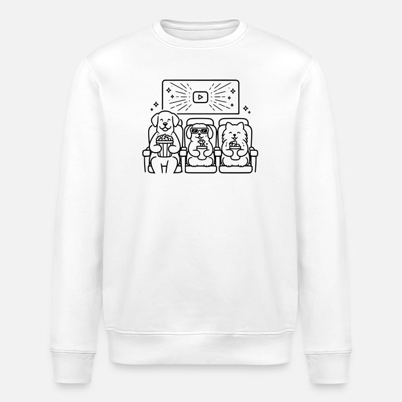 Cinéma de chiens Chiens au cinéma - Sweat bio ROLLER Stanley/Stella Unisexe - blanc