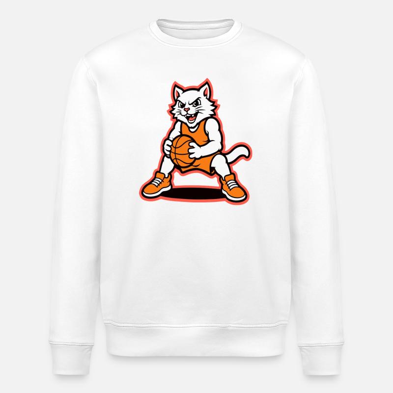 Mascotte du ballon de basket-ball Wildcat - Sweat bio ROLLER Stanley/Stella Unisexe - blanc