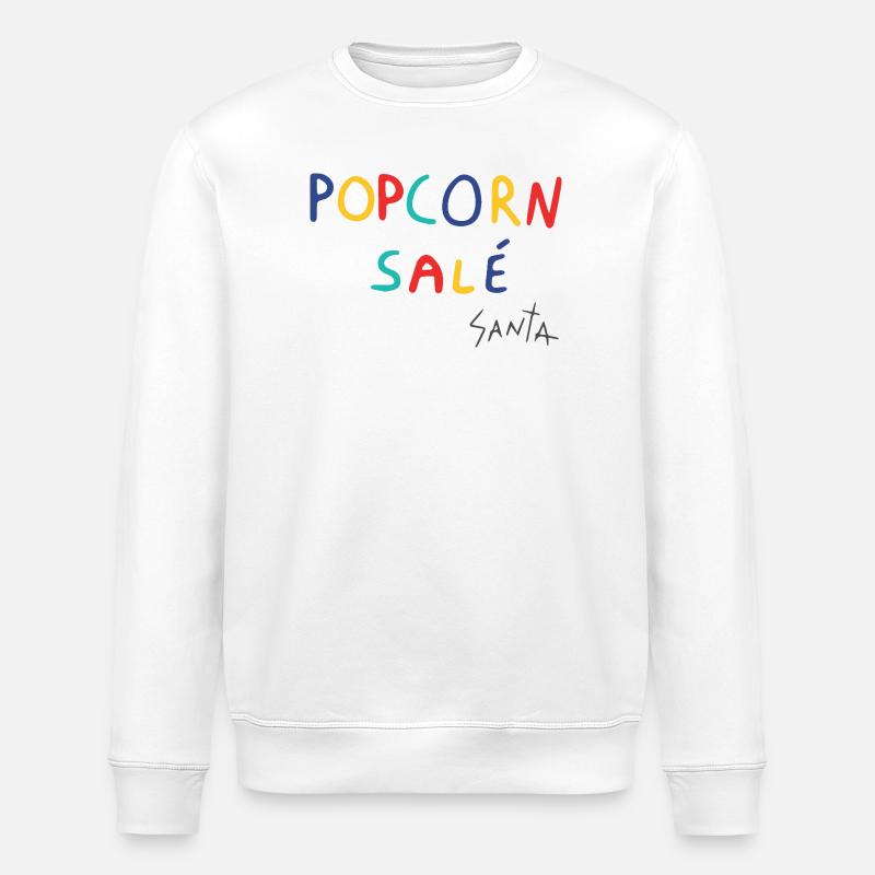 salted popcorn - Stanley/Stella ROLLER Unisex Organic Sweatshirt - white