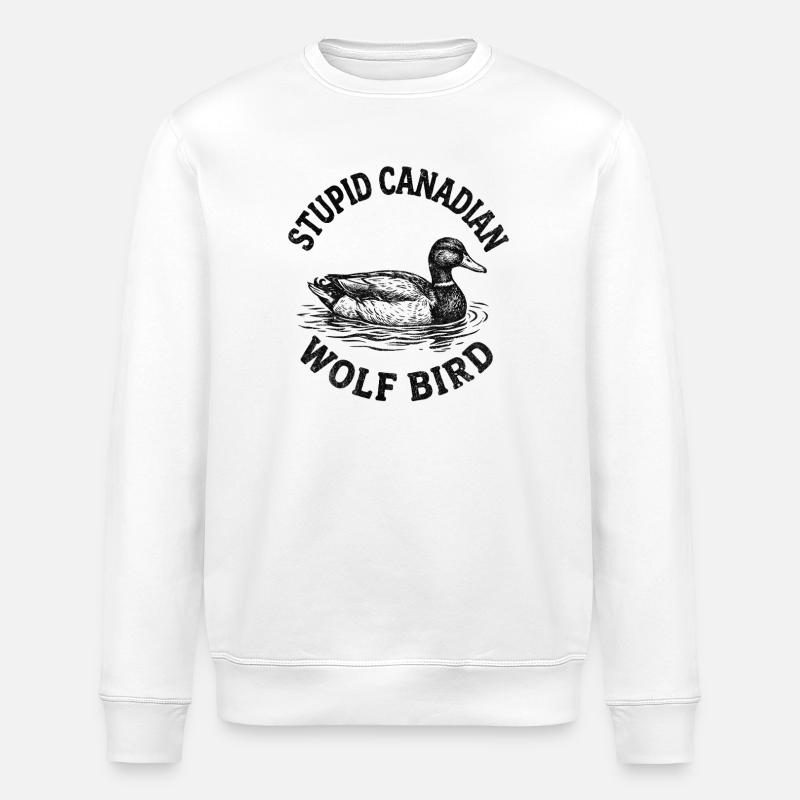 Stupide oiseau loup canadien - Sweat bio ROLLER Stanley/Stella Unisexe - blanc